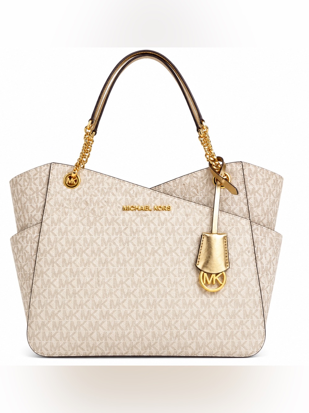 Michael Kors Gold Signature Monogram Tote with Gold Hardware